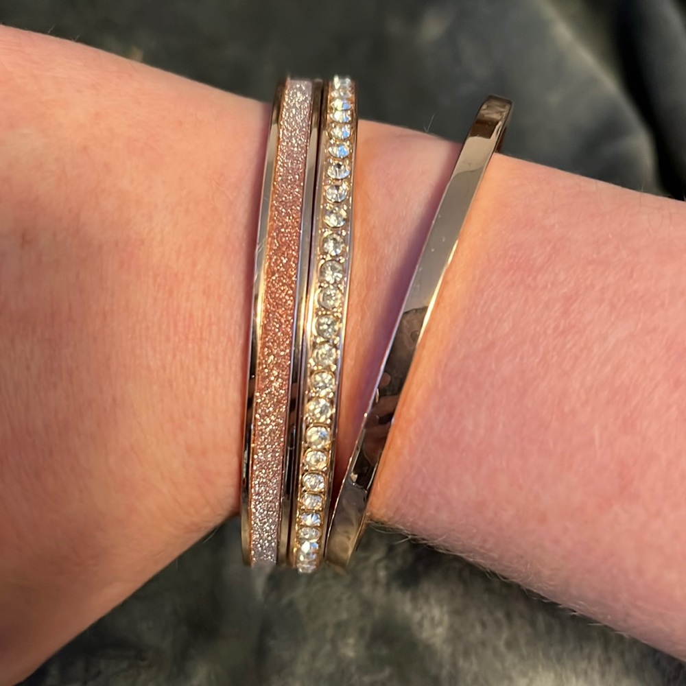 Charming Charlie Rose gold bangles set